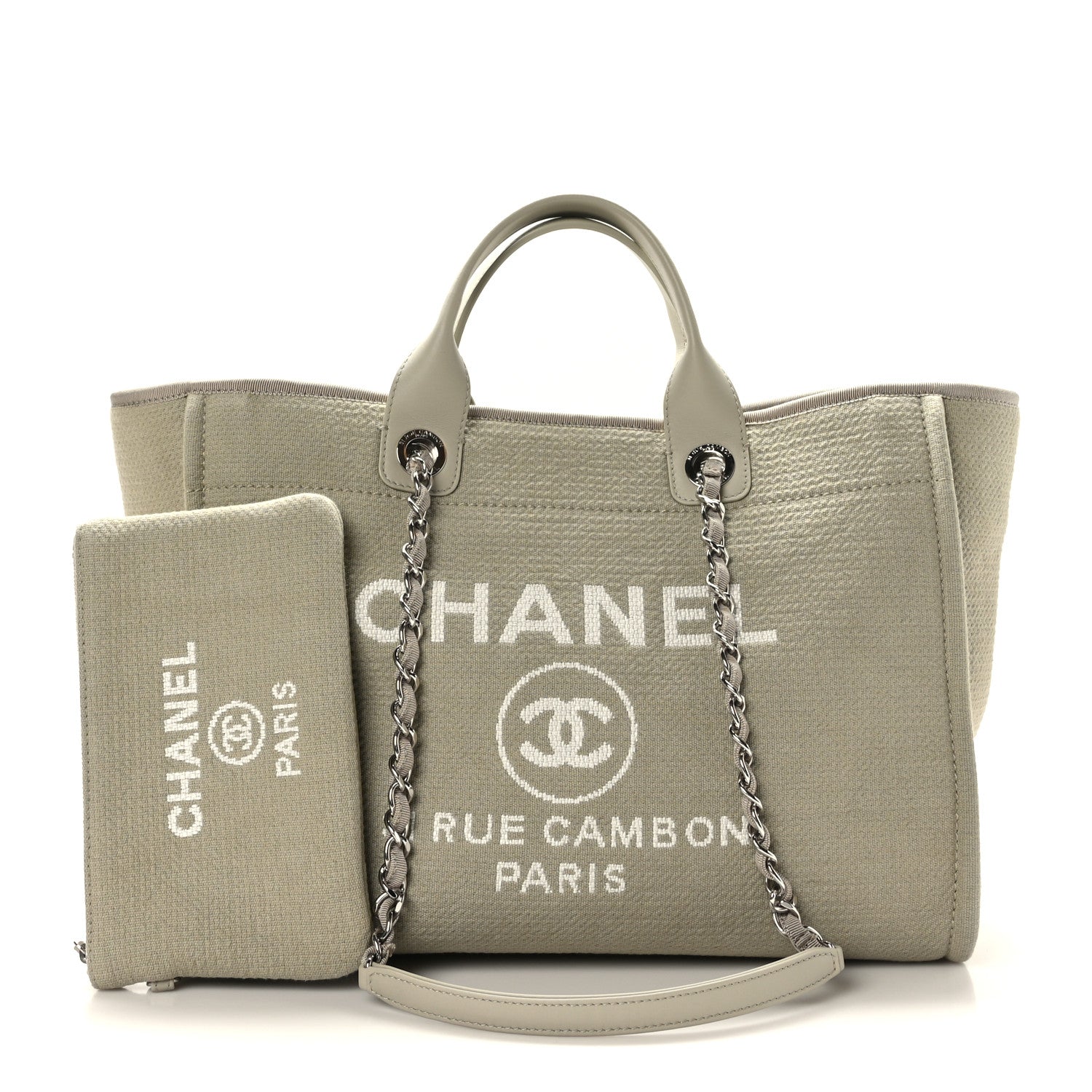 Chanel Mixed Fibers Medium Deauville Tote Grey 3 of 10