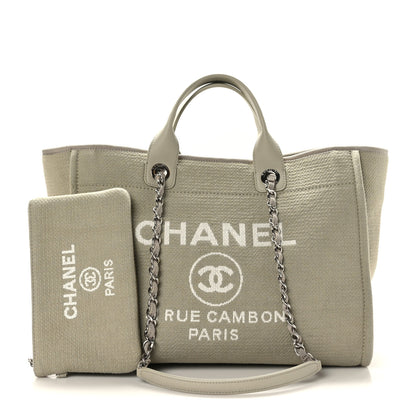 Chanel Mixed Fibers Medium Deauville Tote Grey 3 of 10