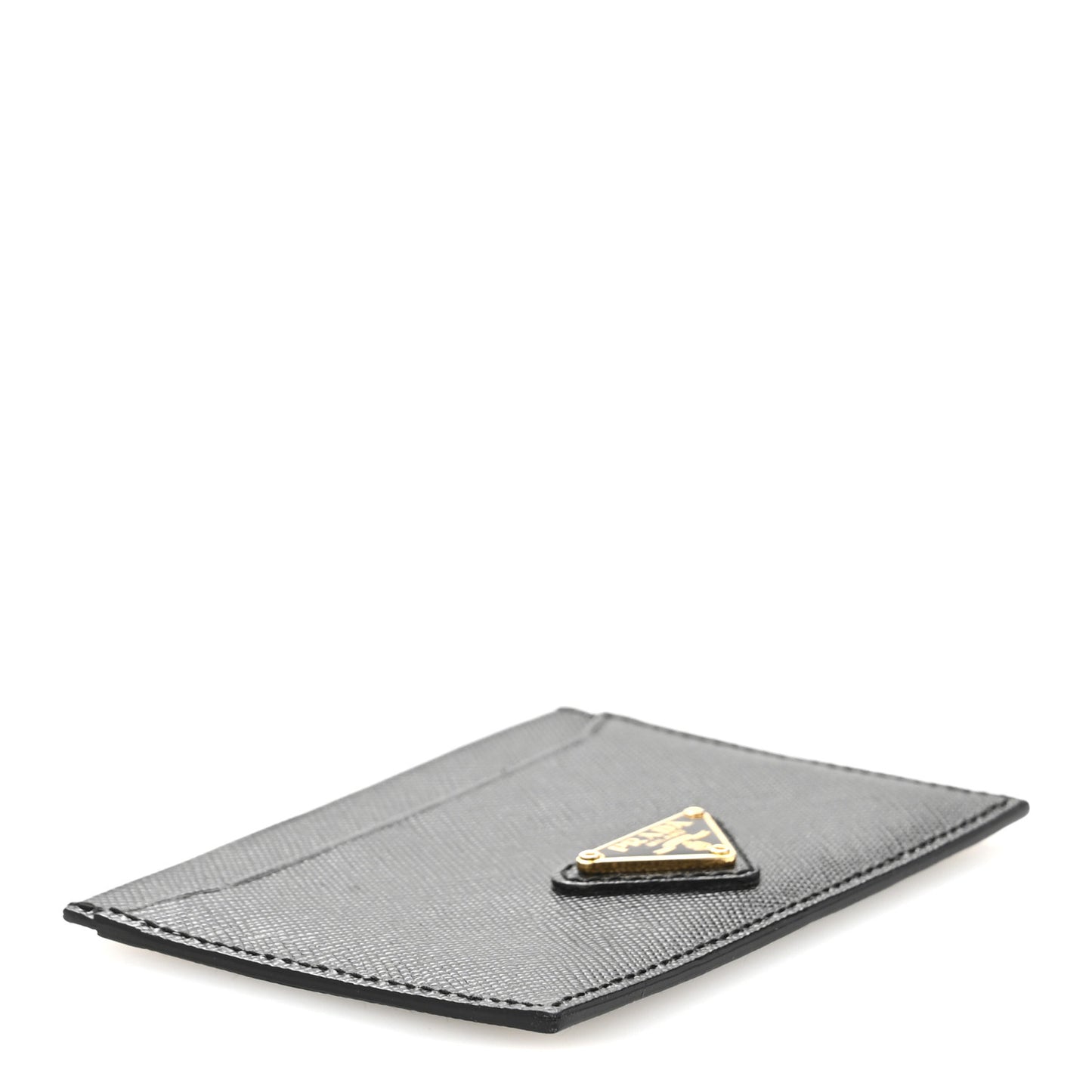 Saffiano Triangle Card Case Bordeaux Black
