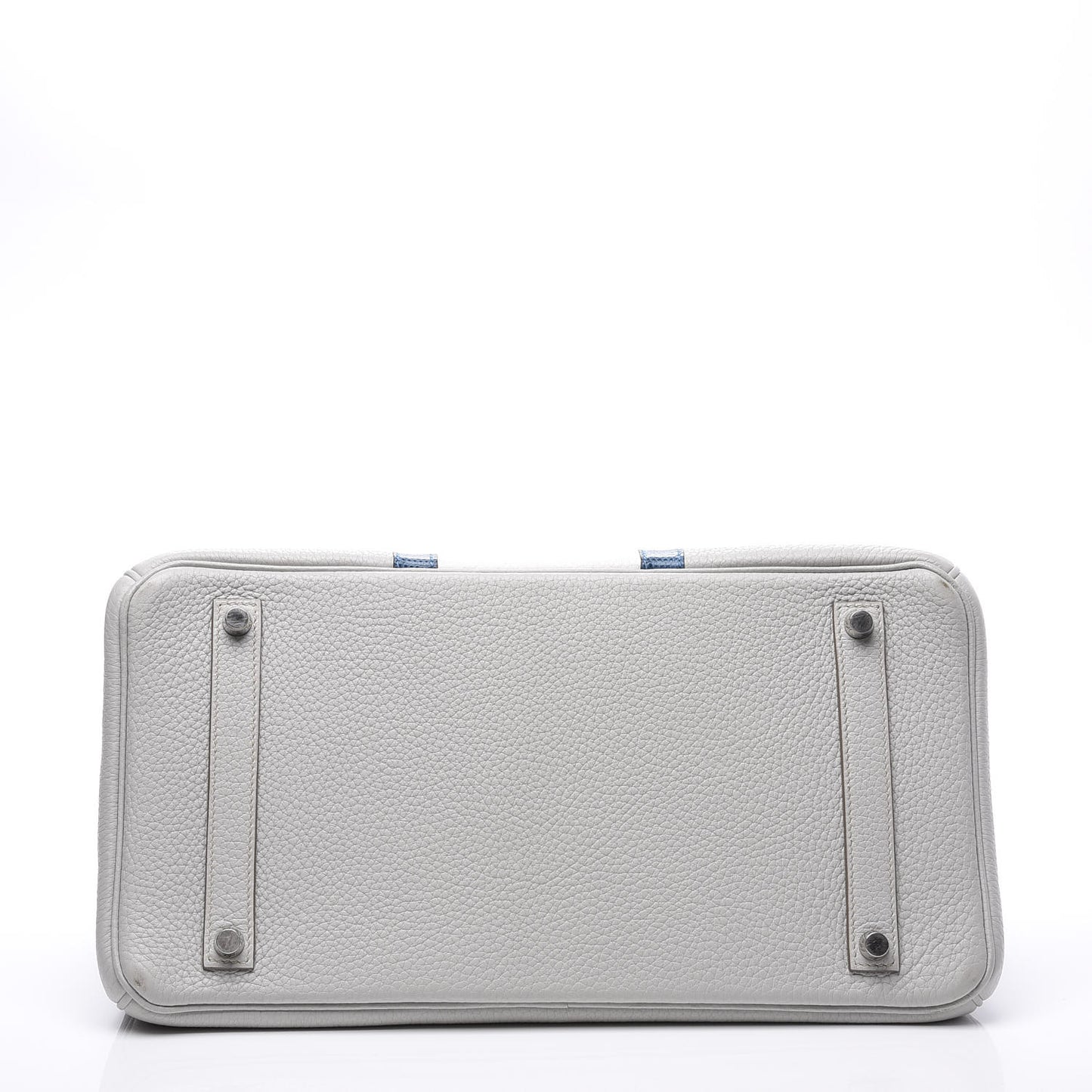Taurillon Clemence Lizard Club Birkin 35 Gris Perle White Mykonos