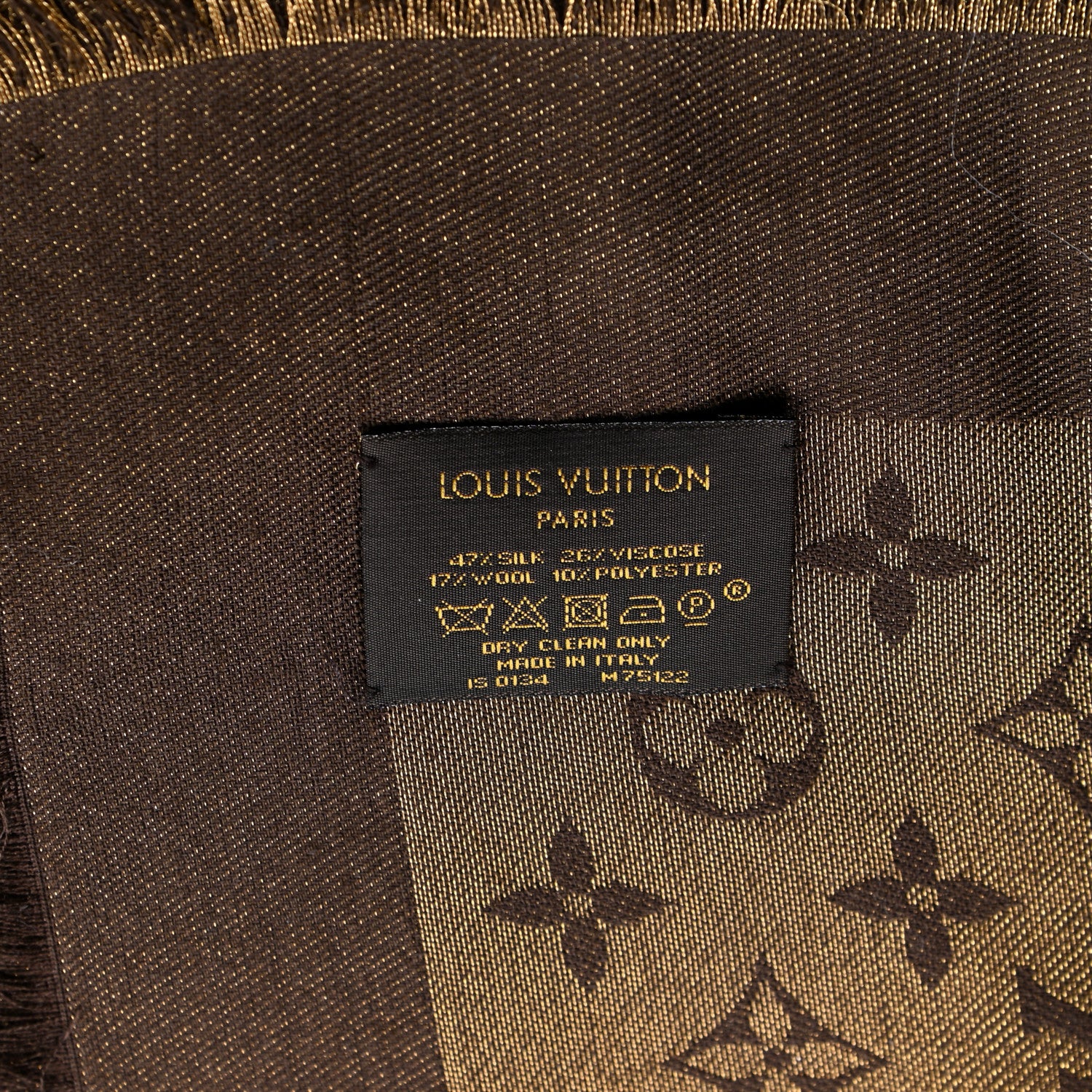 Louis Vuitton Silk Lurex Wool Shine Monogram Shawl 2 of 4