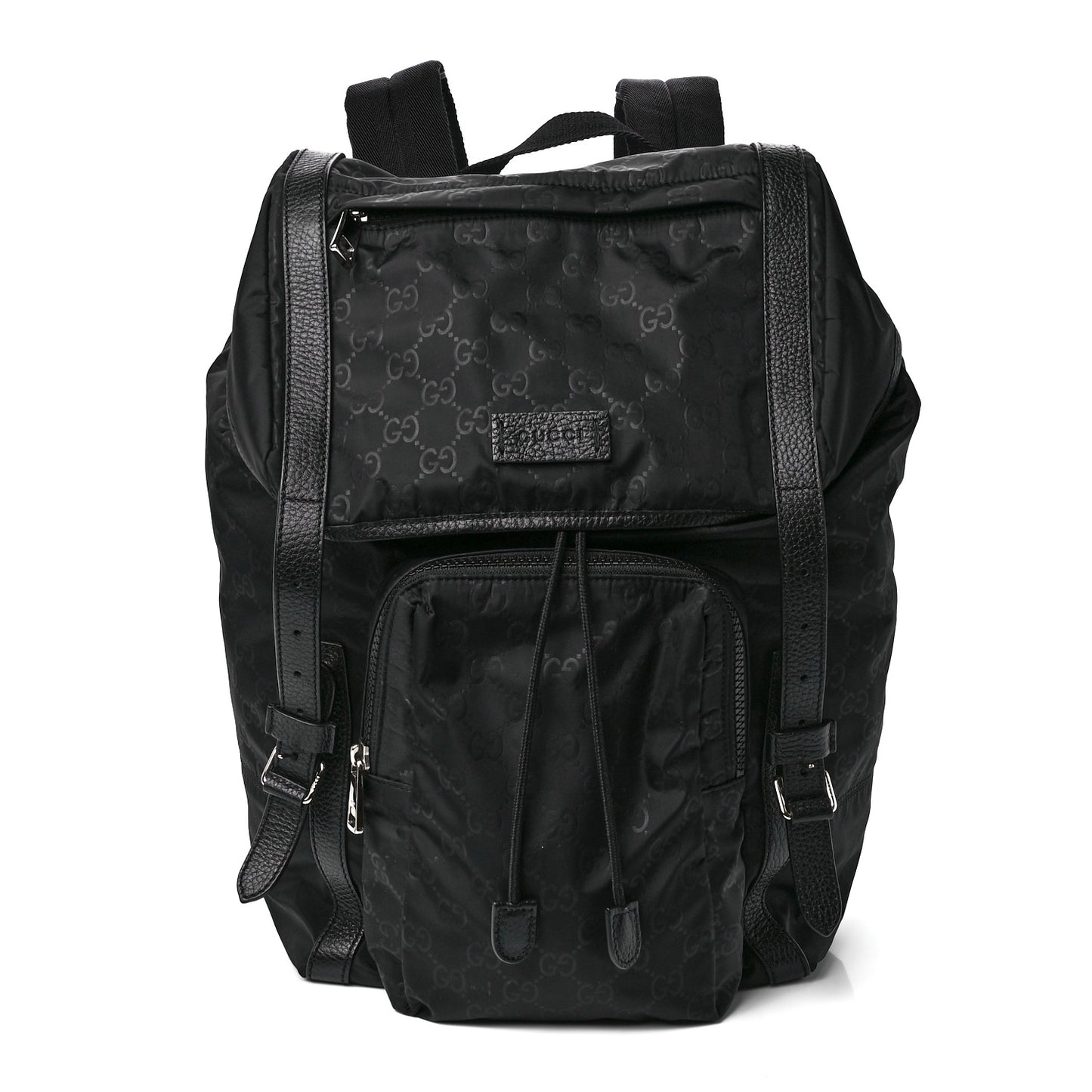 Nylon Monogram Medium Light Double Buckle Backpack Black