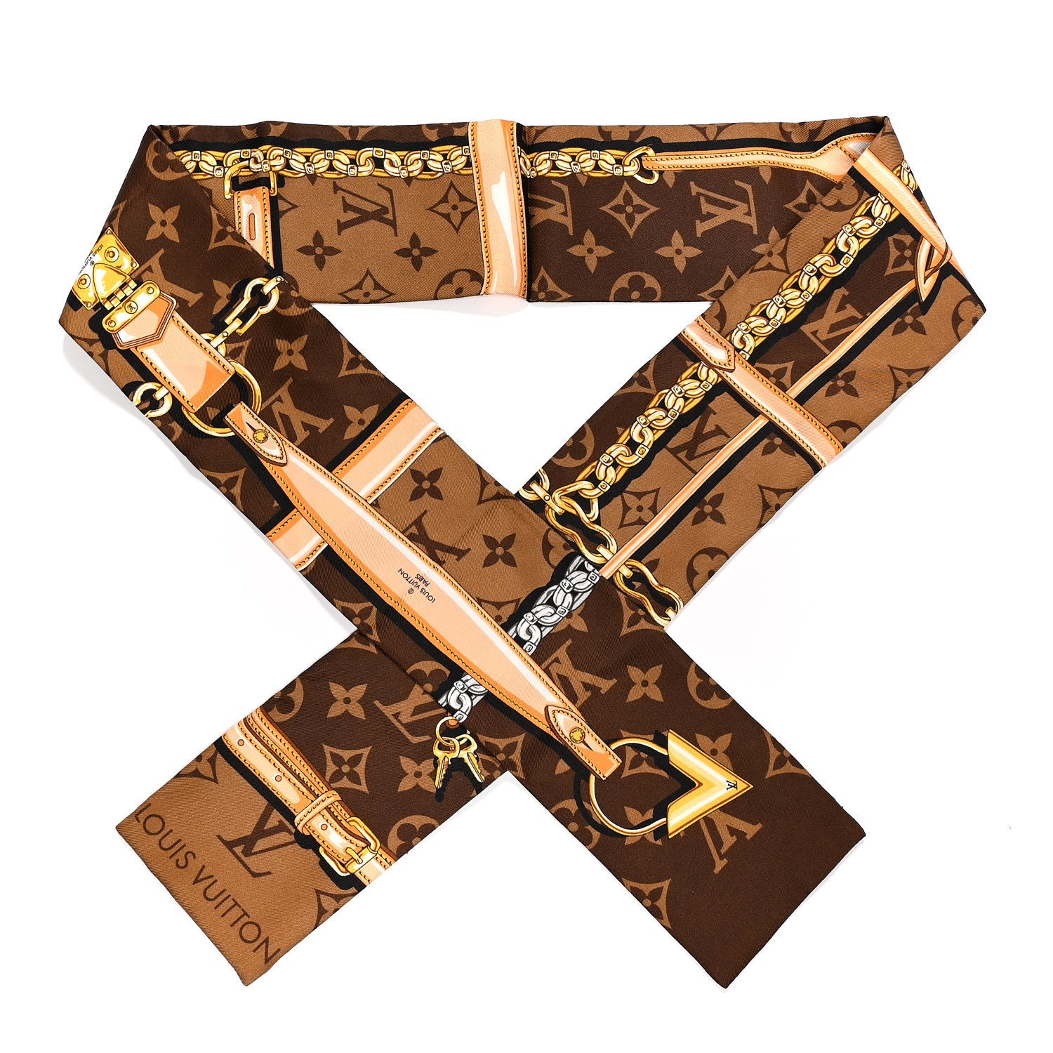Louis Vuitton Silk Monogram Confidential Bandeau Brown 1 of 5