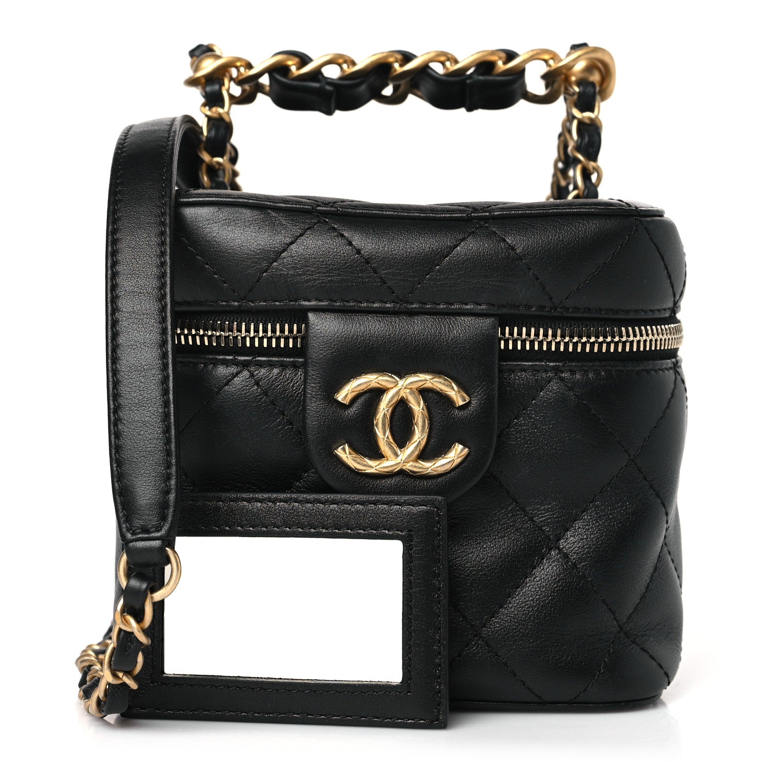 Chanel Calfskin Quilted Small Vanity Case With Chain Black 1 of 9