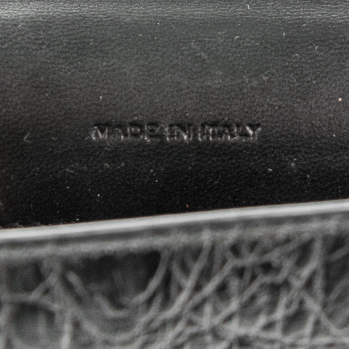 Calfskin Crocodile Embossed Small Monogram Envelope Wallet Black
