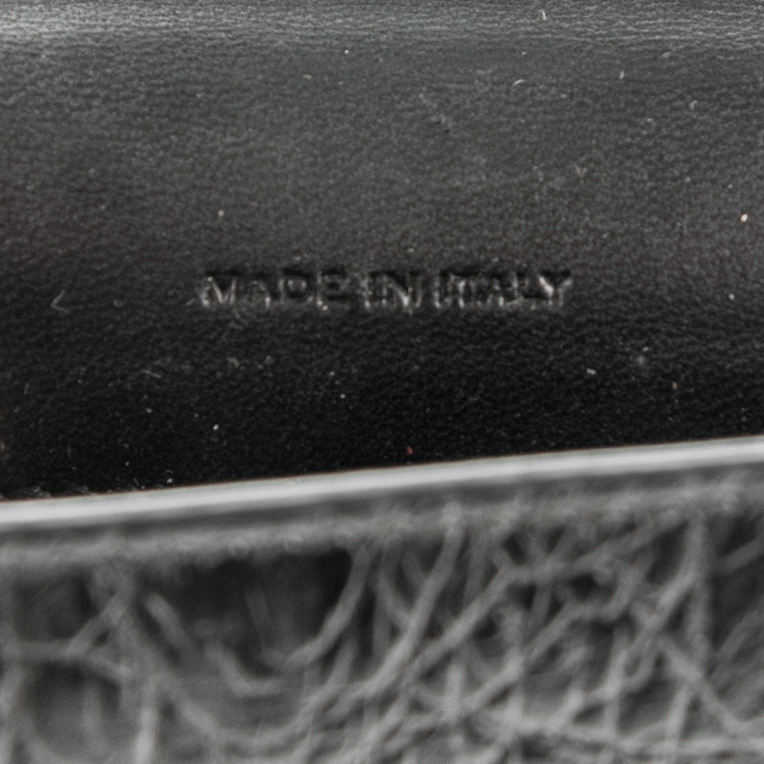 Saint Laurent Calfskin Crocodile Embossed Small Monogram Envelope Wallet Black 7 of 8