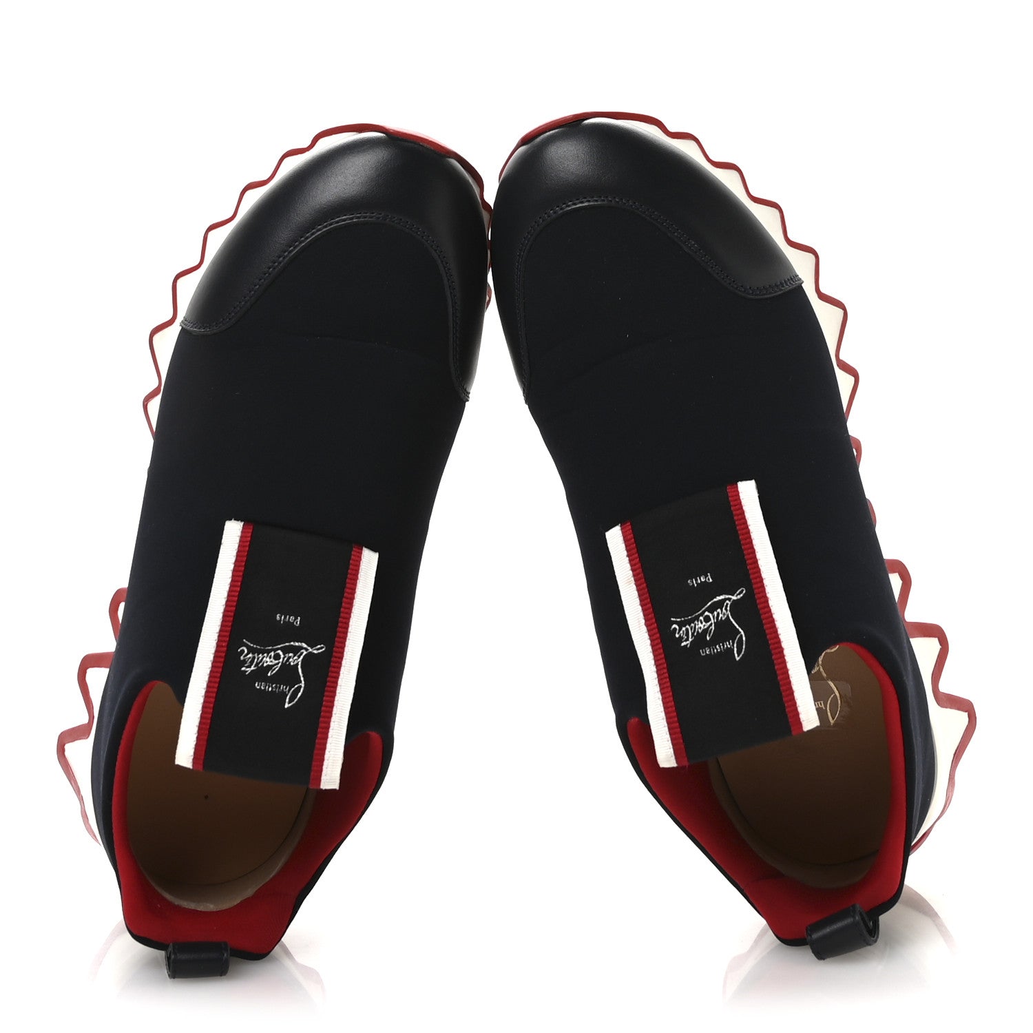 Christian Louboutin Neoprene Tiketa Flat Sneakers 38.5 Marine 2 of 9