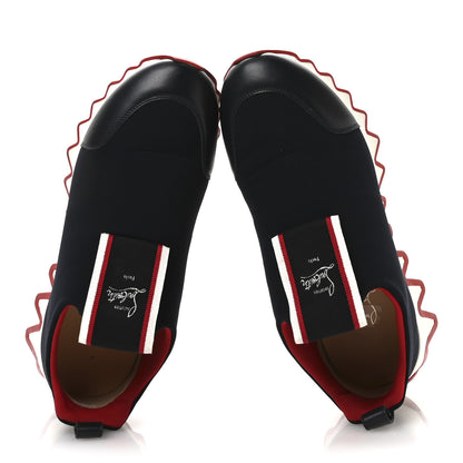 Christian Louboutin Neoprene Tiketa Flat Sneakers 38.5 Marine 2 of 9