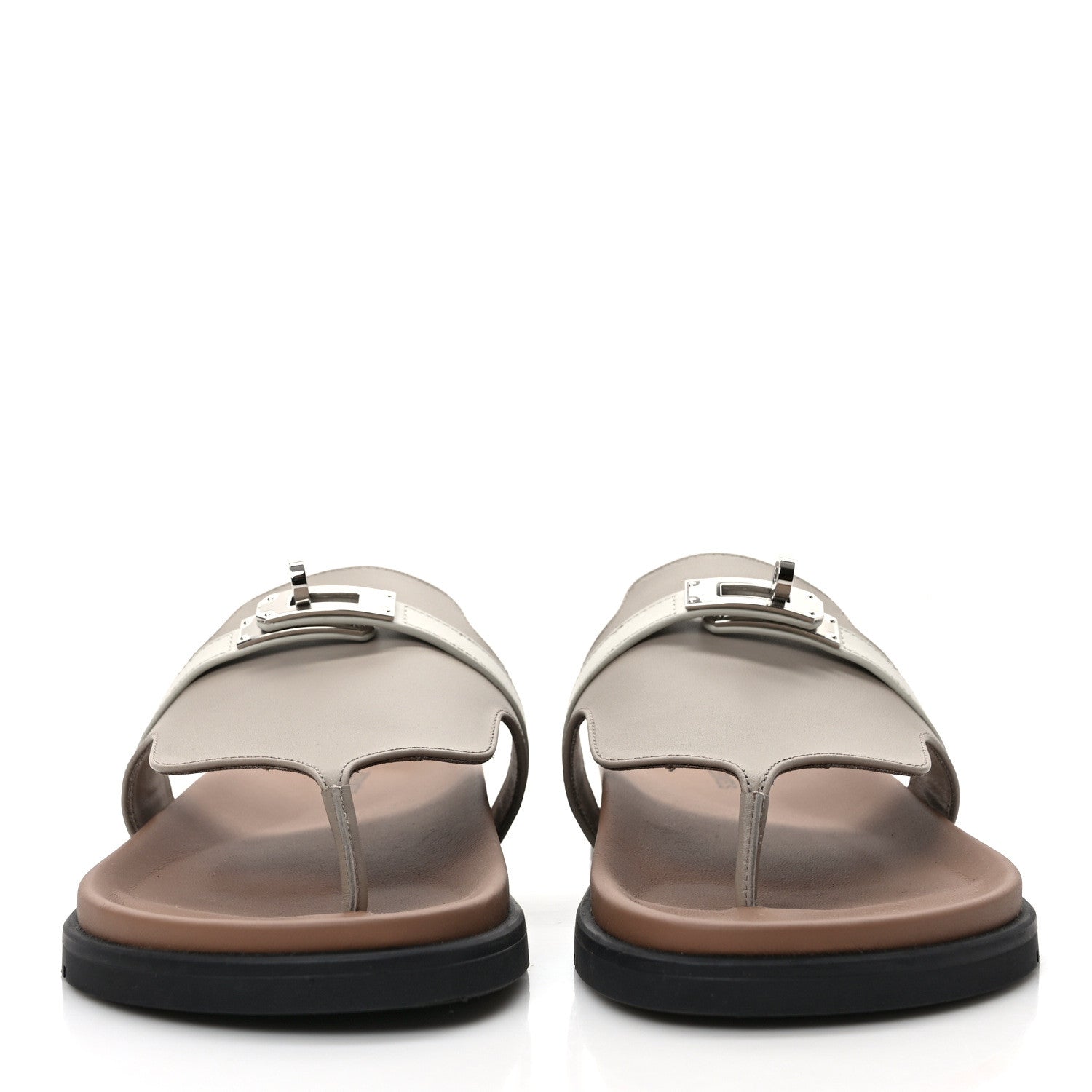 Hermes Calfskin Womens Empire Sandals 39 Beige Mastic Beige Glaise 2 of 8