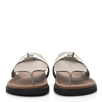 Hermes Calfskin Womens Empire Sandals 39 Beige Mastic Beige Glaise 2 of 8