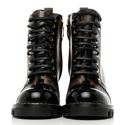 Louis Vuitton Patent Calfskin Monogram Star Trail Ankle Boots 39 Black 2 of 8