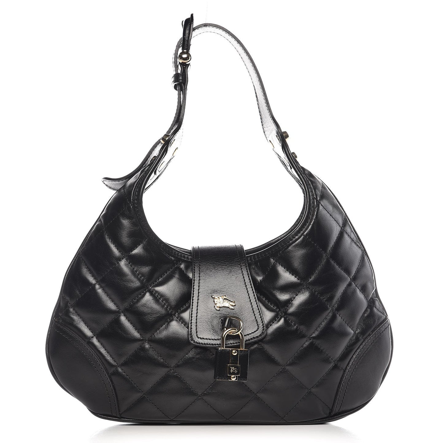 Calfskin Quilted Small Brook Hobo Black
