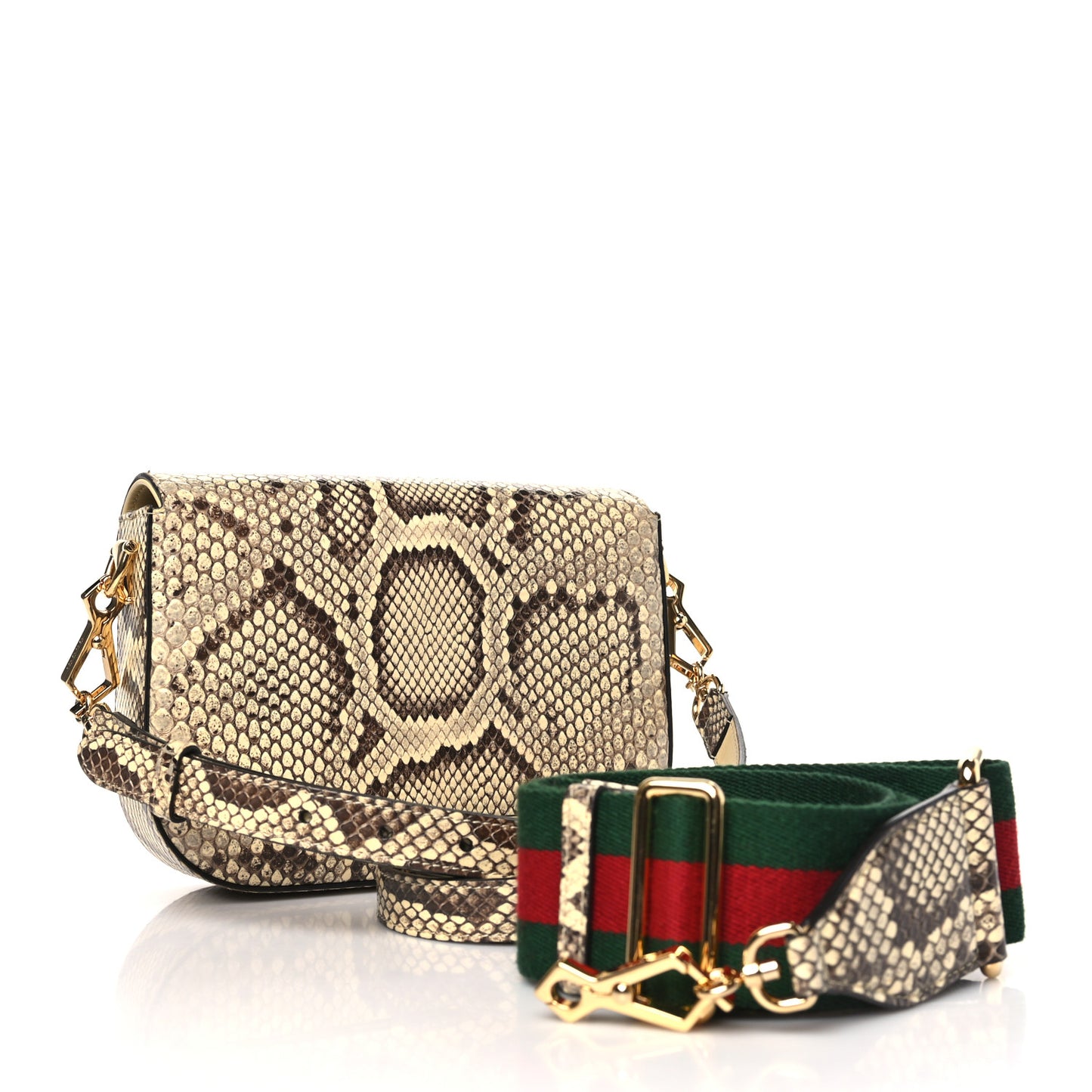 Snakeskin Web Mini Horsebit 1955 Shoulder Bag New Rock