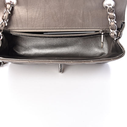 Chanel Iridescent Calfskin Quilted Mini Rectangular Flap Dark Silver 5 of 13