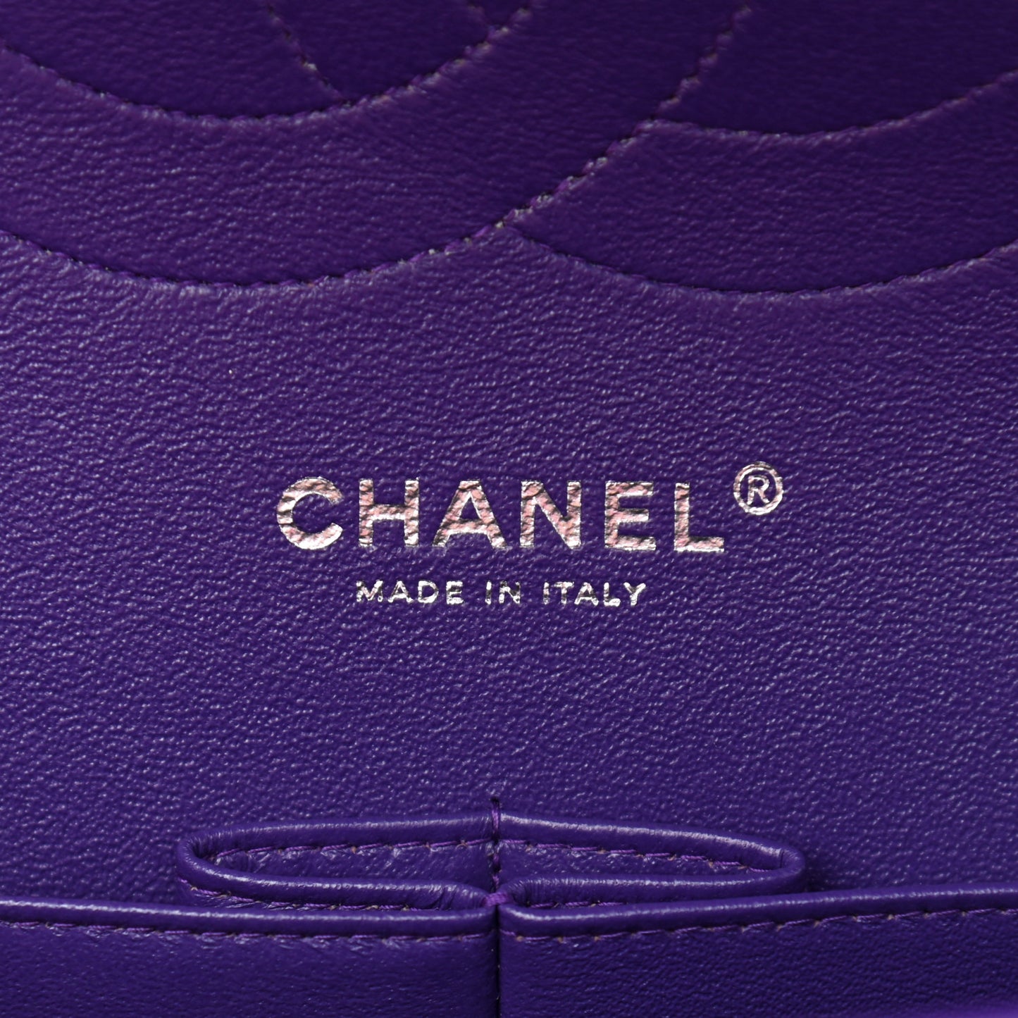 Patent Calfskin Quilted Jumbo Double Flap Purple