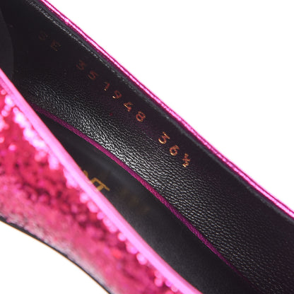 Saint Laurent Glitter Galaxi Paris 80 Pump 36.5 Fushia 10 of 11