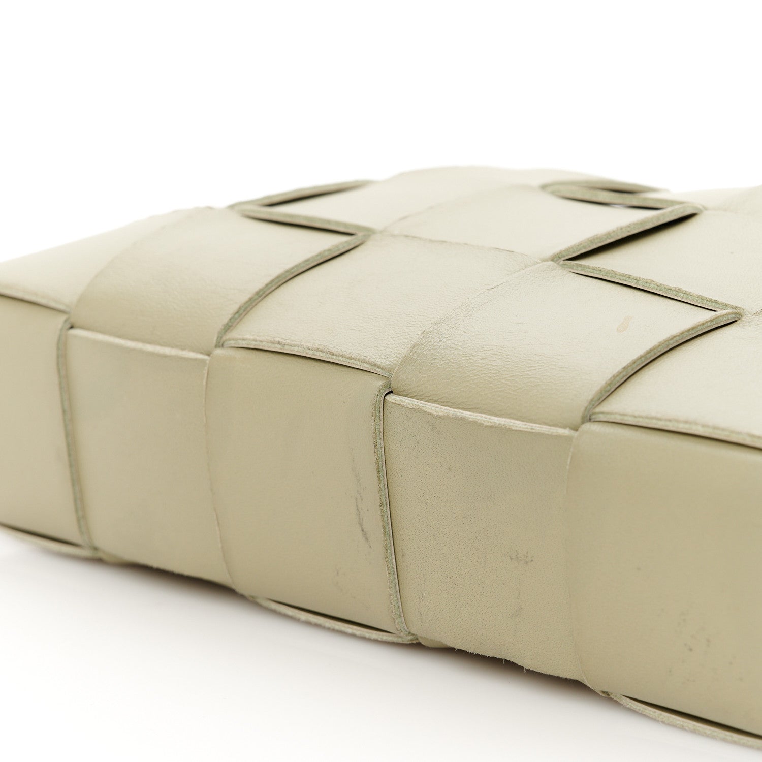 Bottega Veneta Calfskin Maxi Intrecciato Cassette Pouch On Strap Travertine 11 of 11