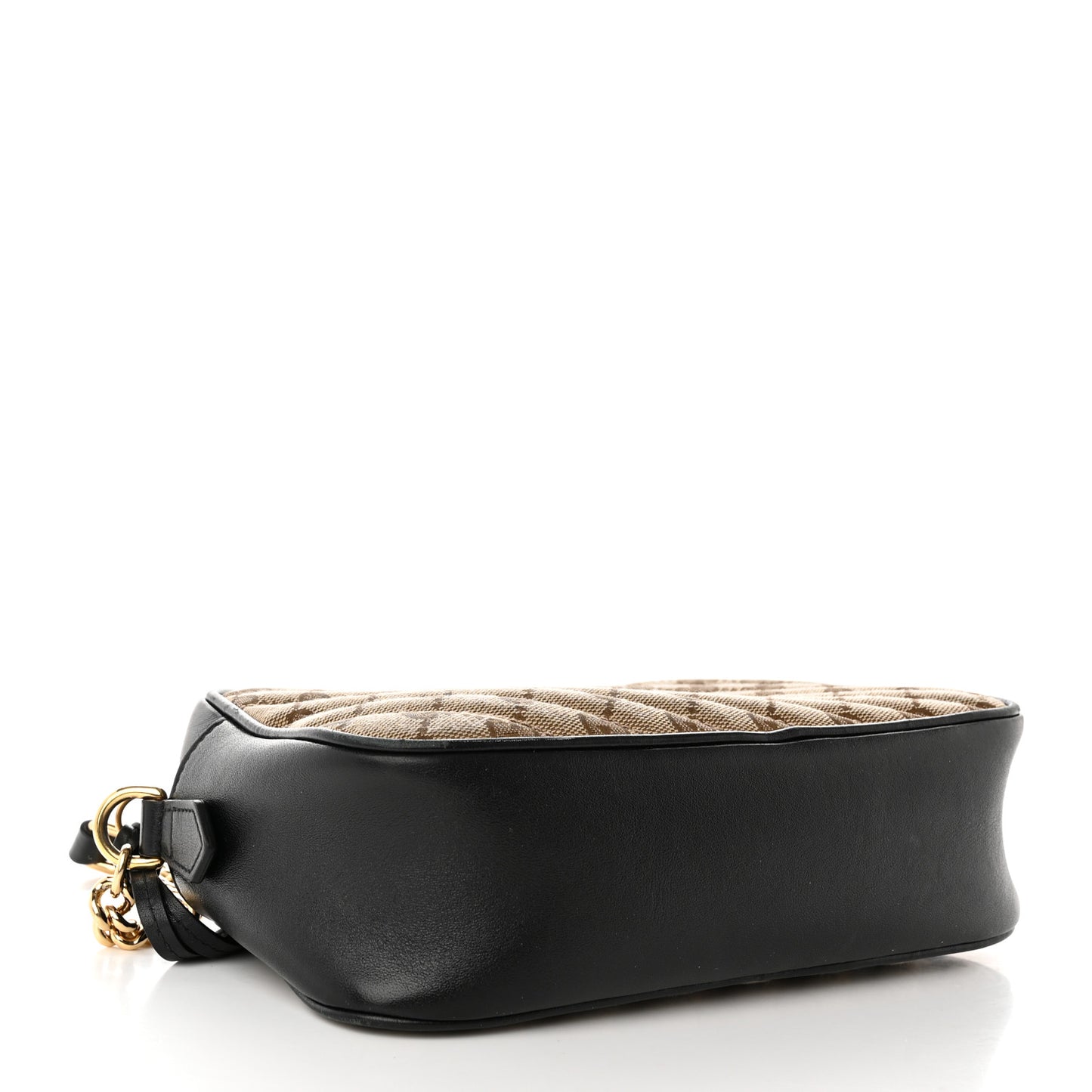 Monogram Matelasse Diagonal Small GG Marmont Chain Shoulder Bag Beige Black