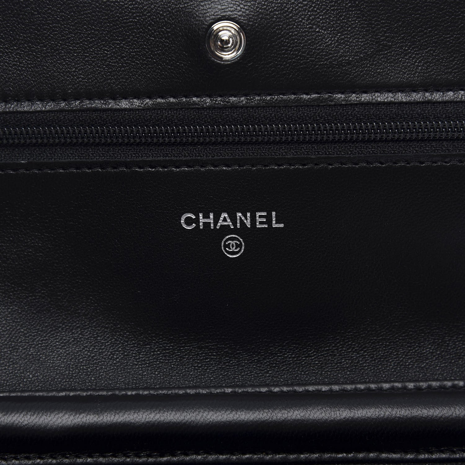 Chanel Lambskin Quilted Wallet On Chain WOC Black 8 of 12