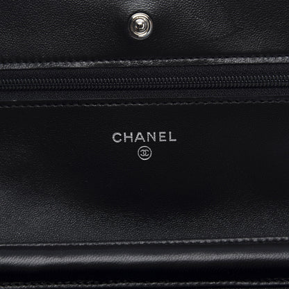 Chanel Lambskin Quilted Wallet On Chain WOC Black 8 of 12