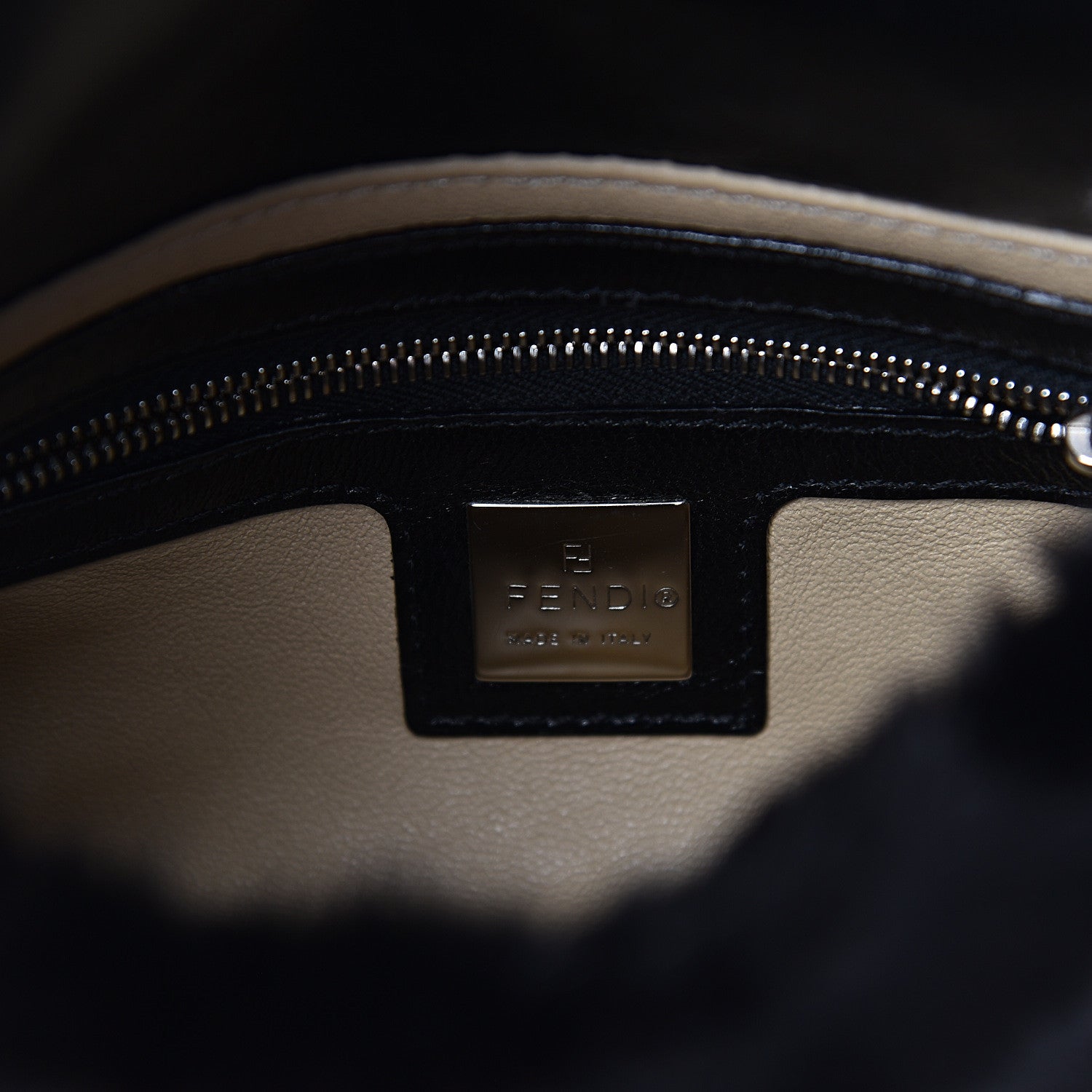 Fendi Rabbit Fur Crystal Baguette Black 7 of 10