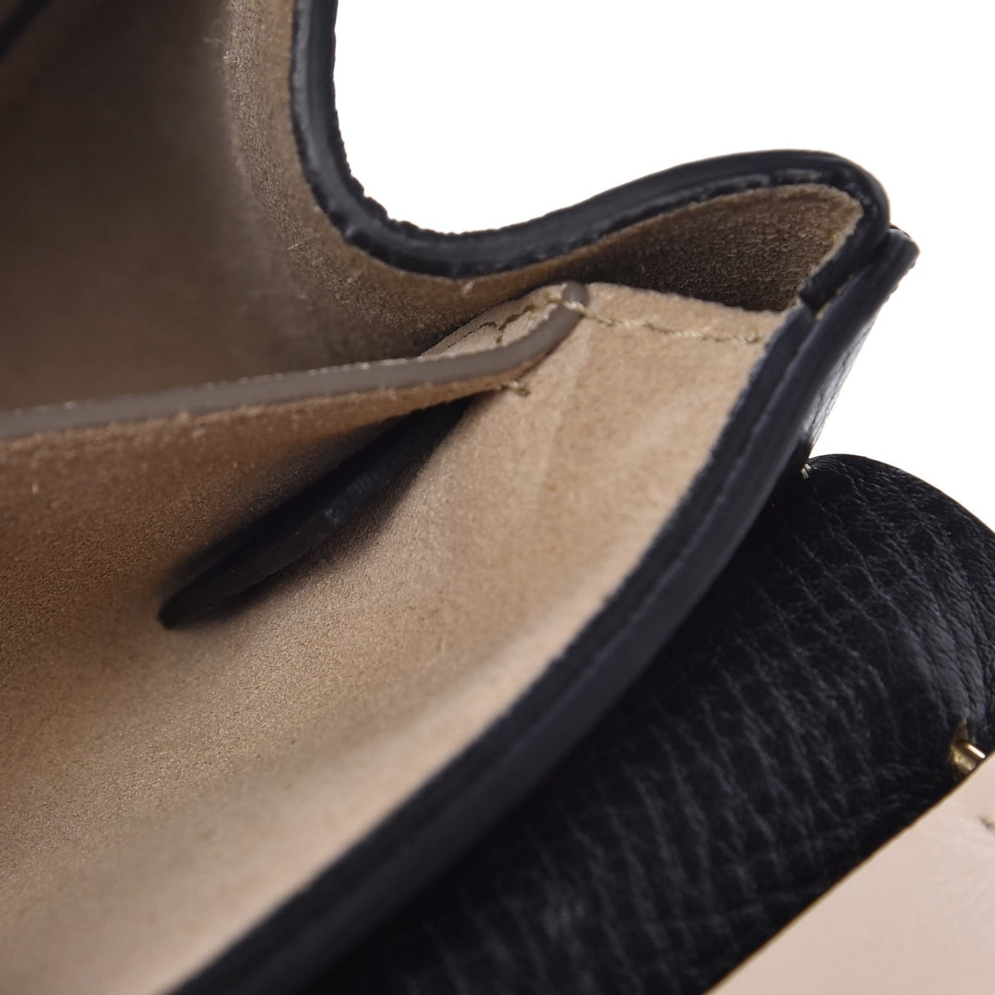Textured Calfskin Lambskin Nano Drew Shoulder Bag Black