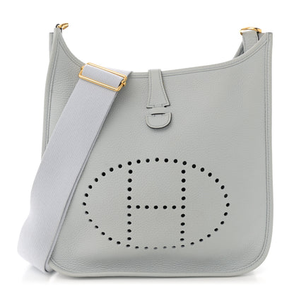 Hermes Taurillon Clemence Evelyne III PM Bleu Pale 1 of 13