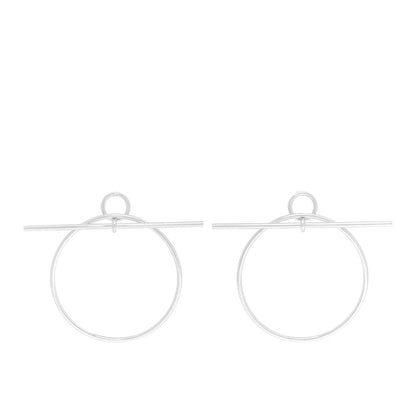 Hermes Sterling Silver MM Loop Earrings 1 of 7