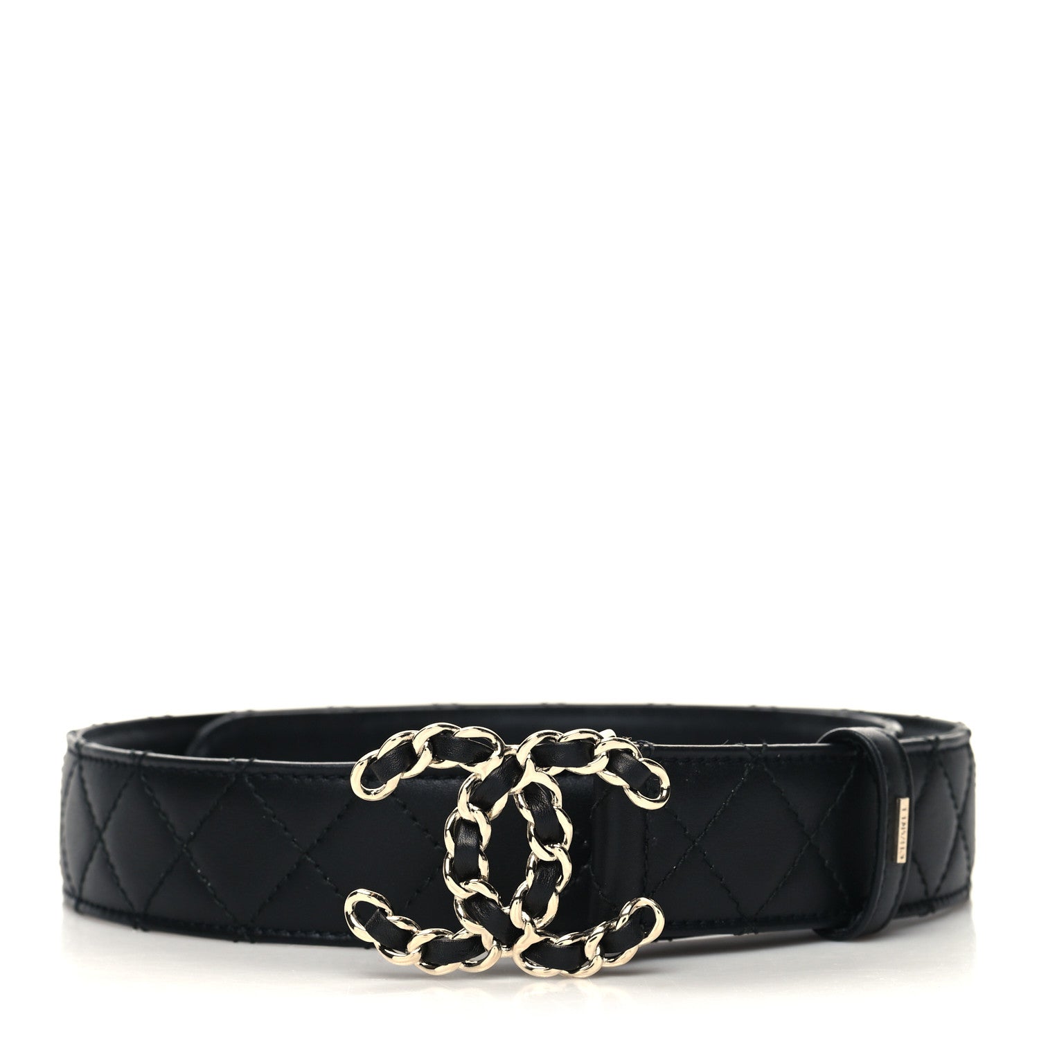 Chanel Lambskin Quilted CC Chain Belt 75/30 Black 1 of 8