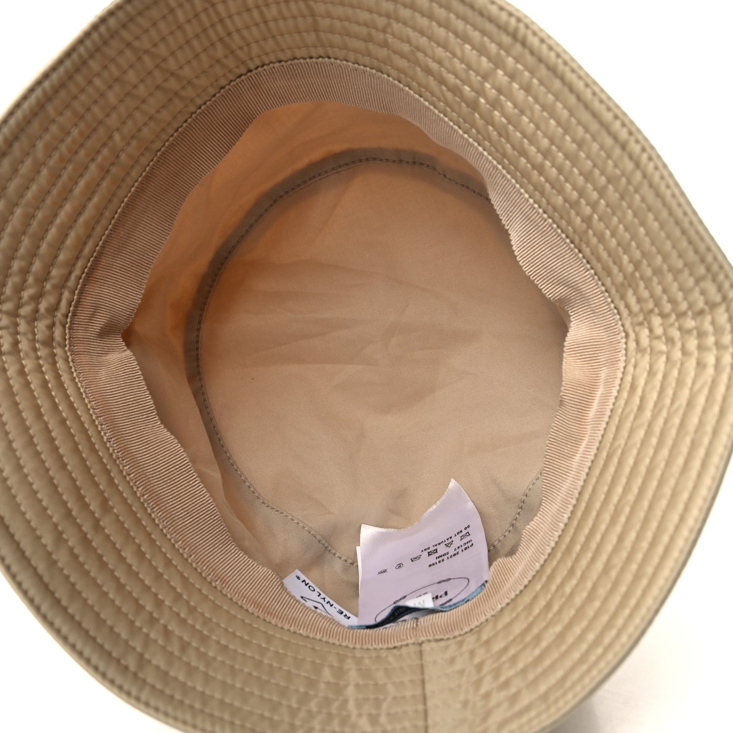 Re-Nylon Metal Triangle Logo Womens Bucket Hat M Deserto