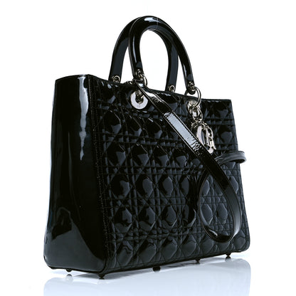 Christian Dior Patent Cannage Large Lady Dior Black 2 of 5