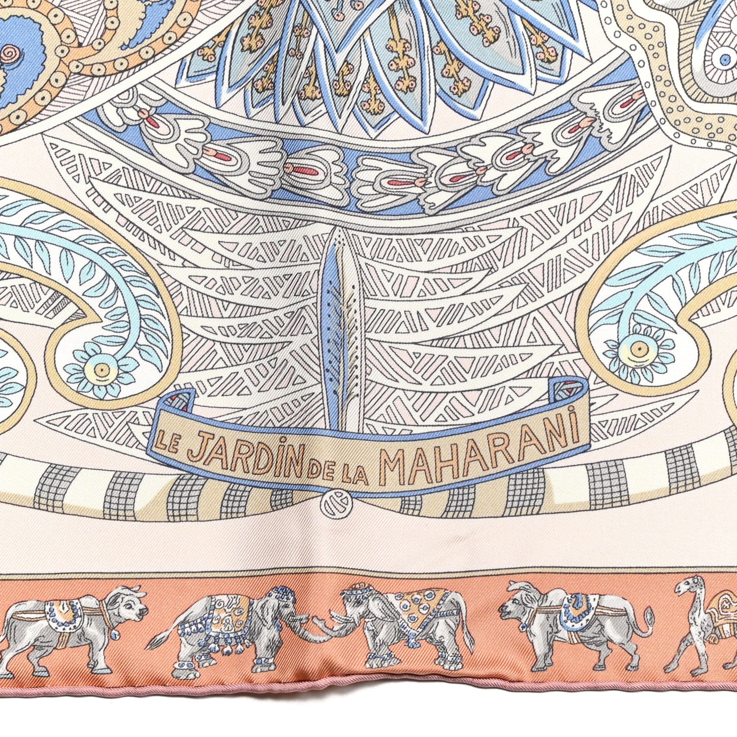 Silk Le Jardin De La Maharani Scarf 90 Rose Pale Aqua Poudre