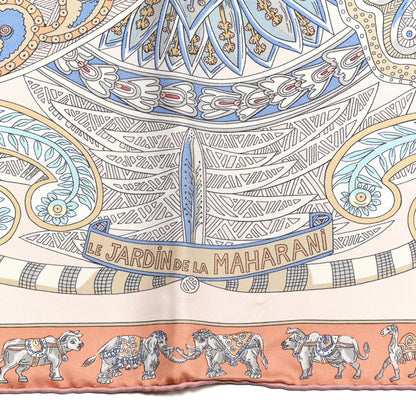 Hermes Silk Le Jardin De La Maharani Scarf 90 Rose Pale Aqua Poudre 3 of 5