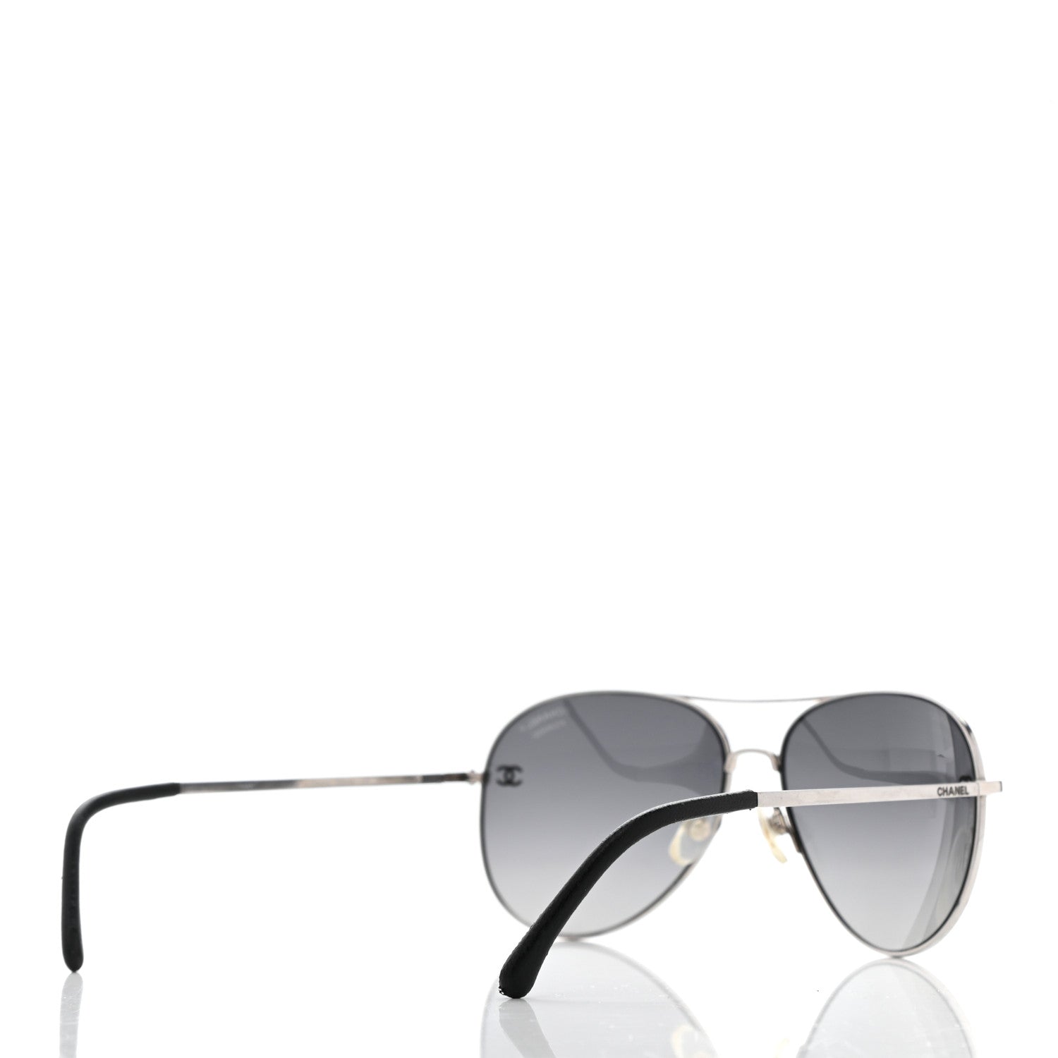 Chanel Metal Polarized Aviator CC Sunglasses 4189-T-Q Silver 4 of 10