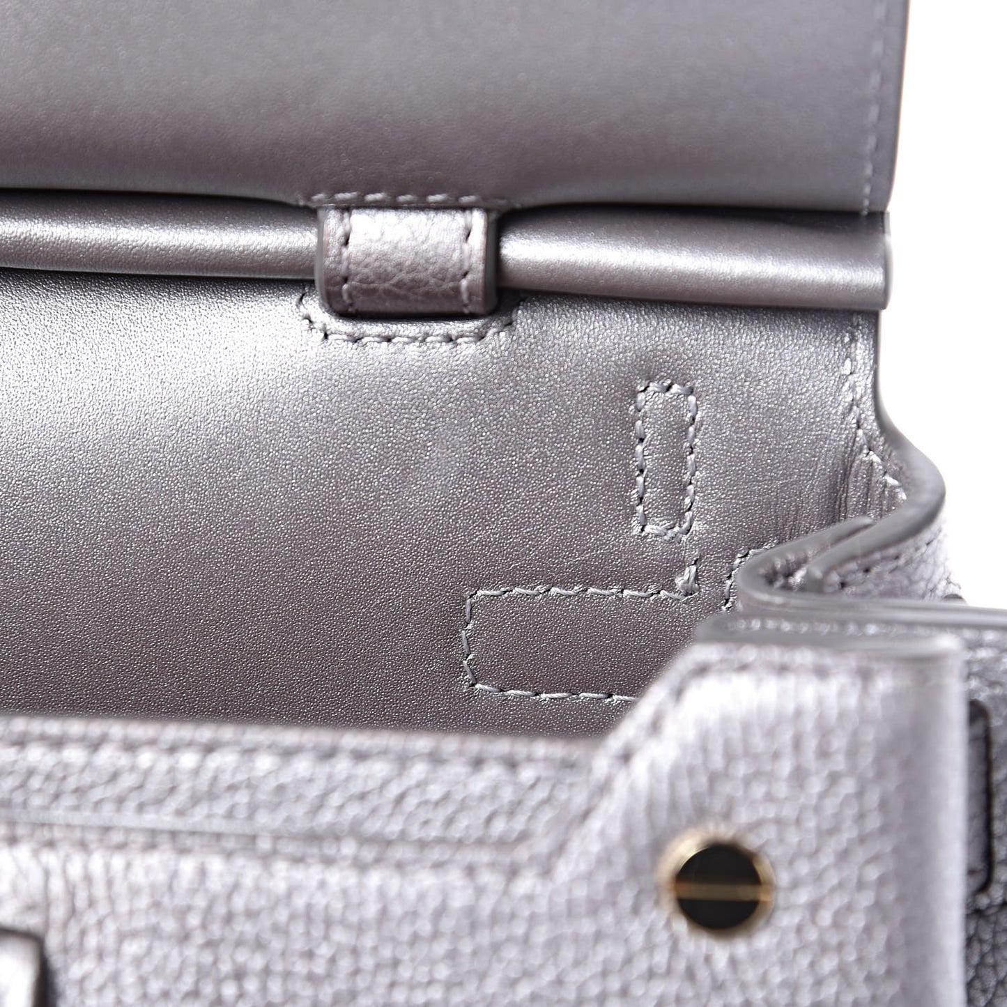 Metallic Grained Calfskin Mini Milla Crossbody Silver
