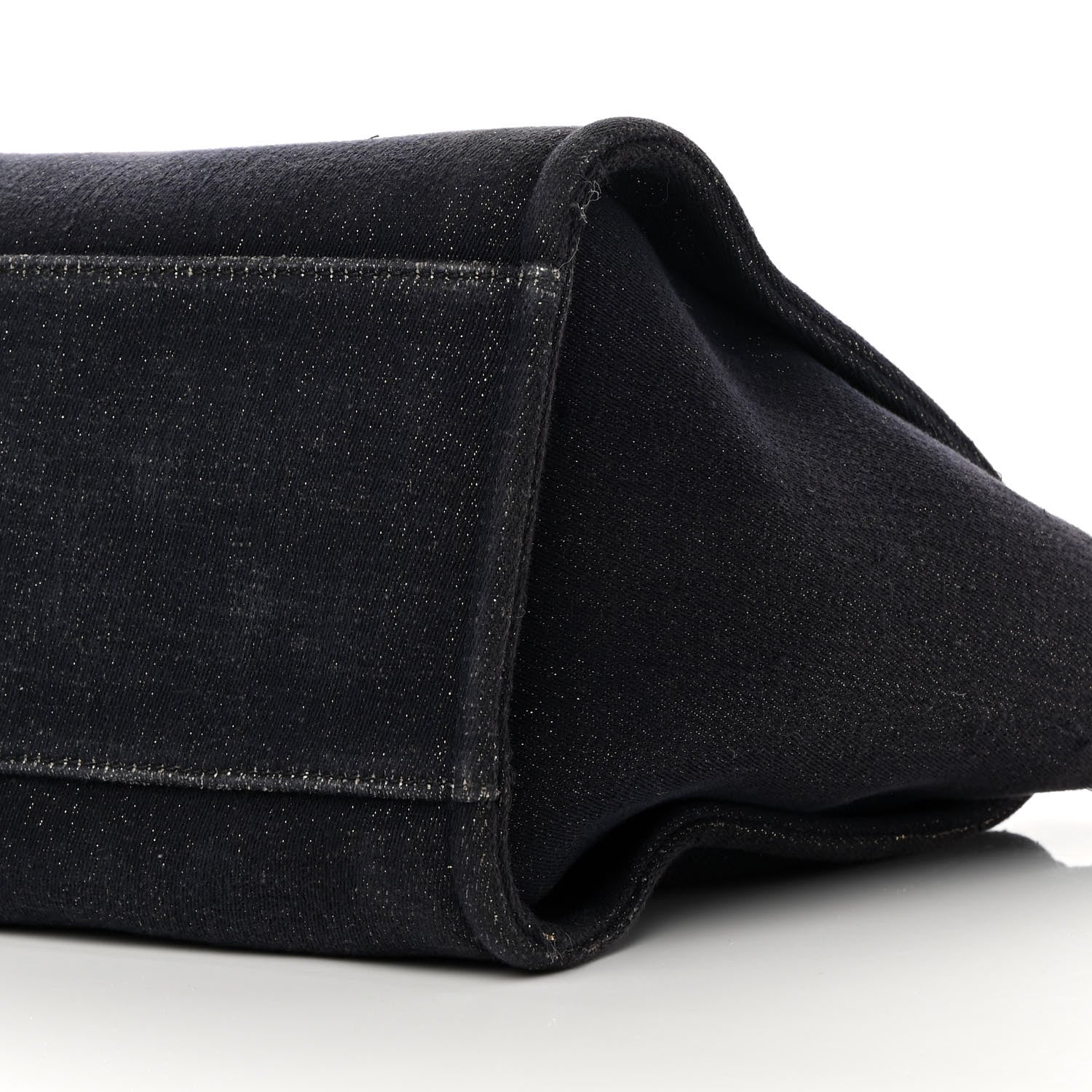 Chanel Lurex Canvas Medium Deauville Tote Navy Blue Gold 10 of 18