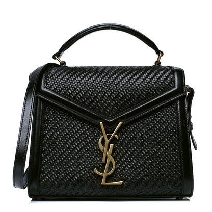 Saint Laurent Calfksin Woven Mini Classic Monogram Cassandra Top Handle Black 1 of 4