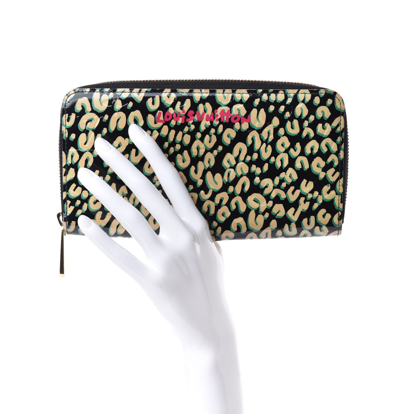 Vernis Leopard Zippy Wallet Blue Infini