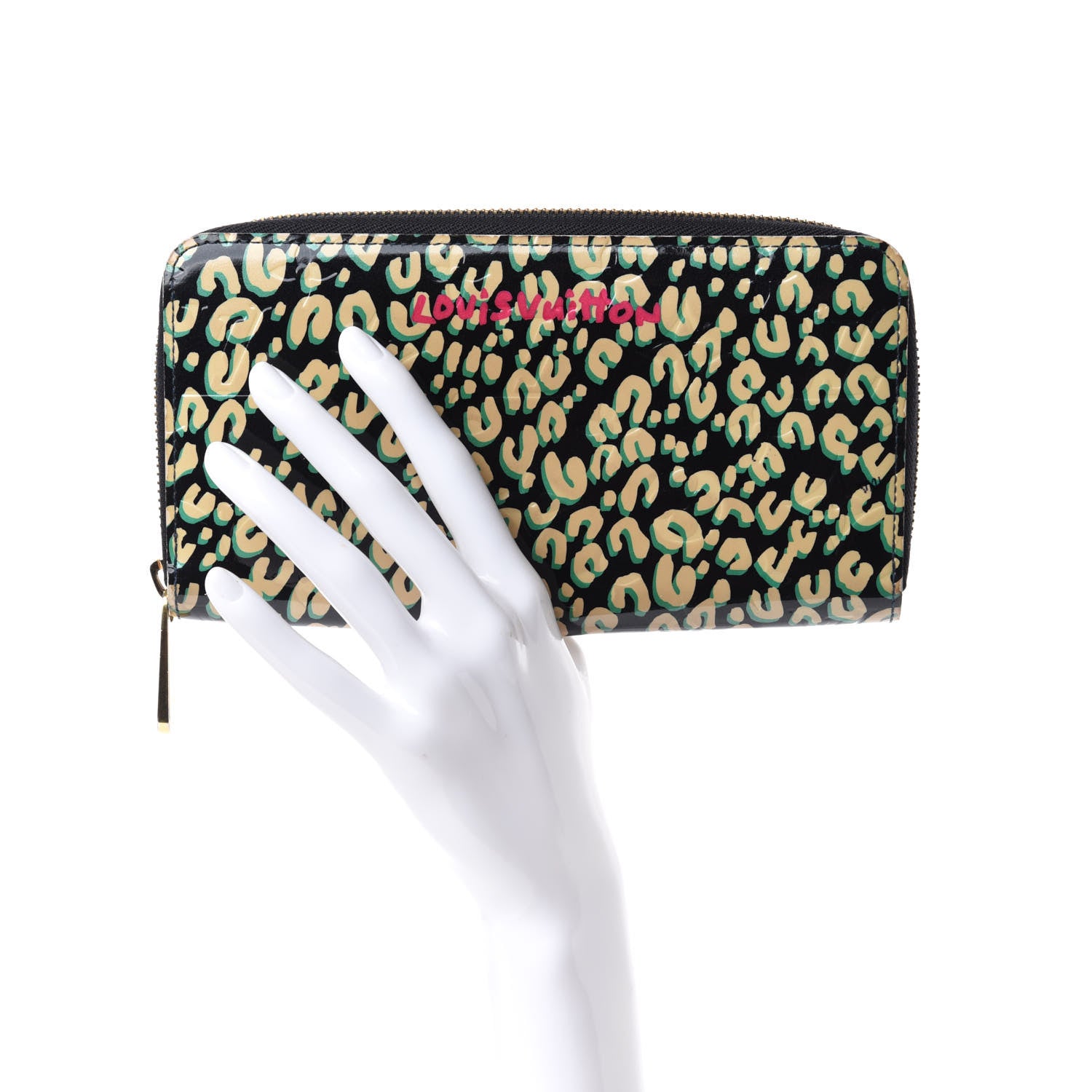 Louis Vuitton Vernis Leopard Zippy Wallet Blue Infini 2 of 7