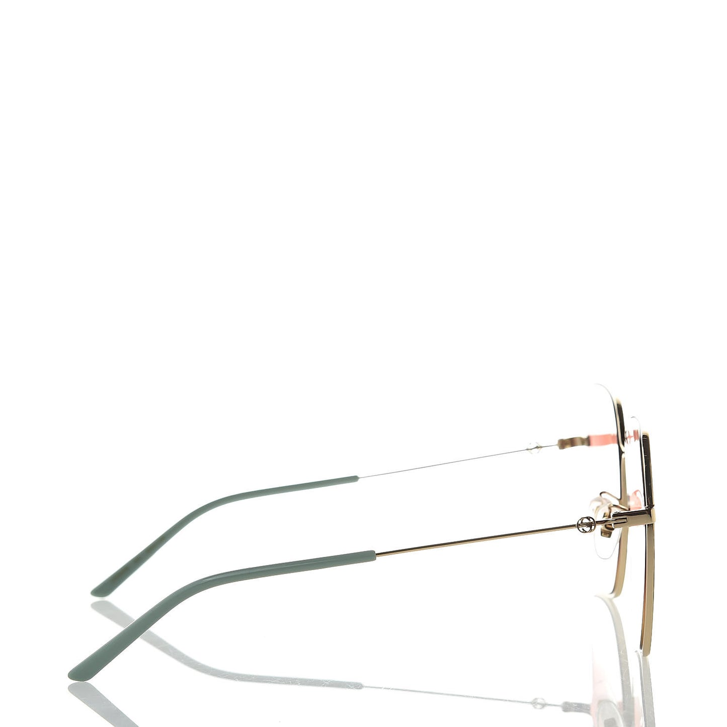Metal Square Frame Sunglasses GG0443S Gold Pink