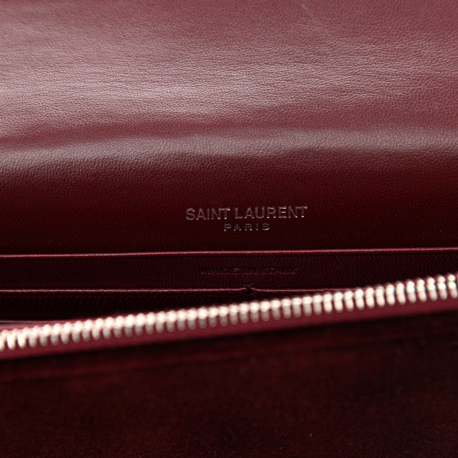 Saint Laurent Velvet Crystal Monogram Kate Tassel Shoulder Bag Burgundy 6 of 10