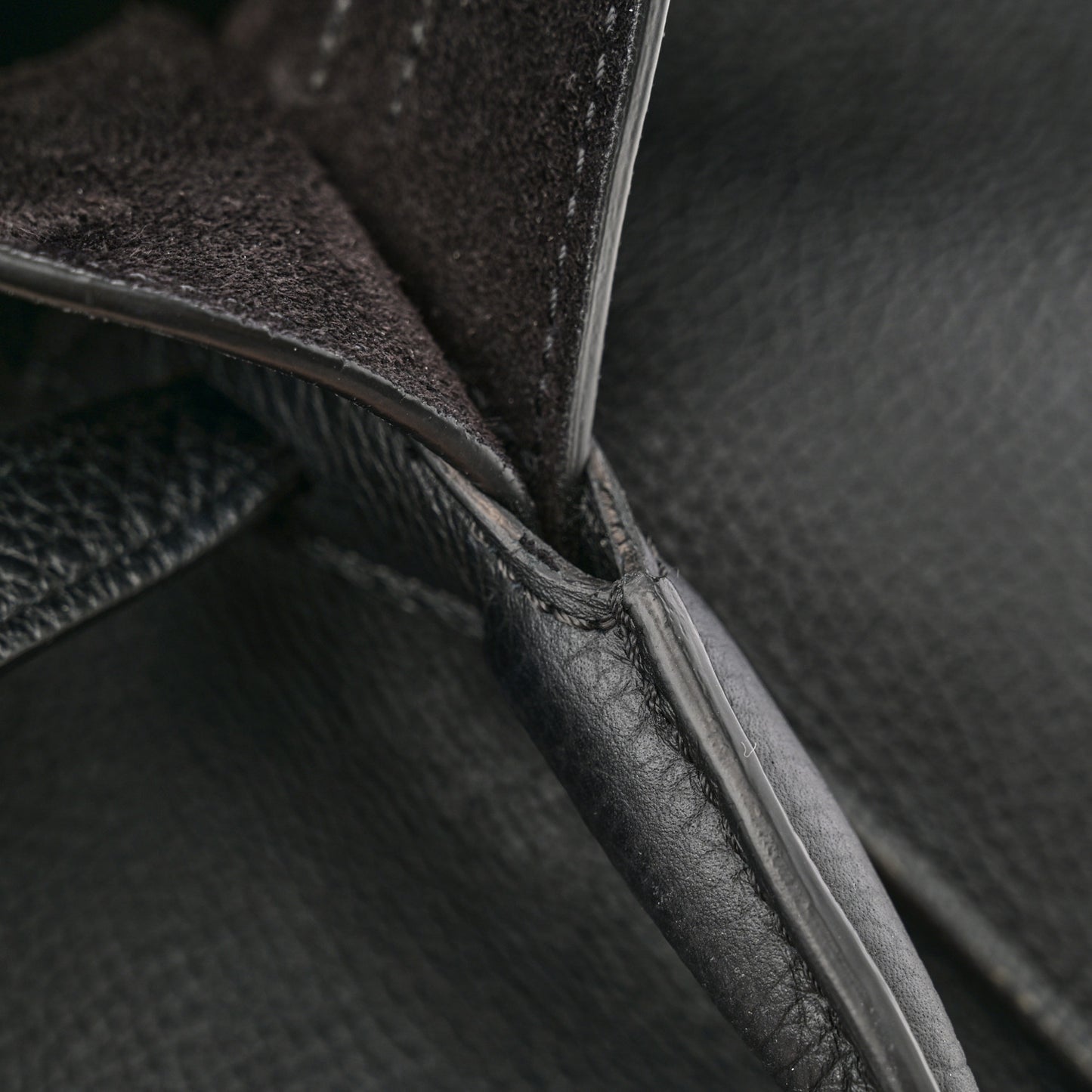 Supple Grained Calfskin Small Long Strap Big Bag Black