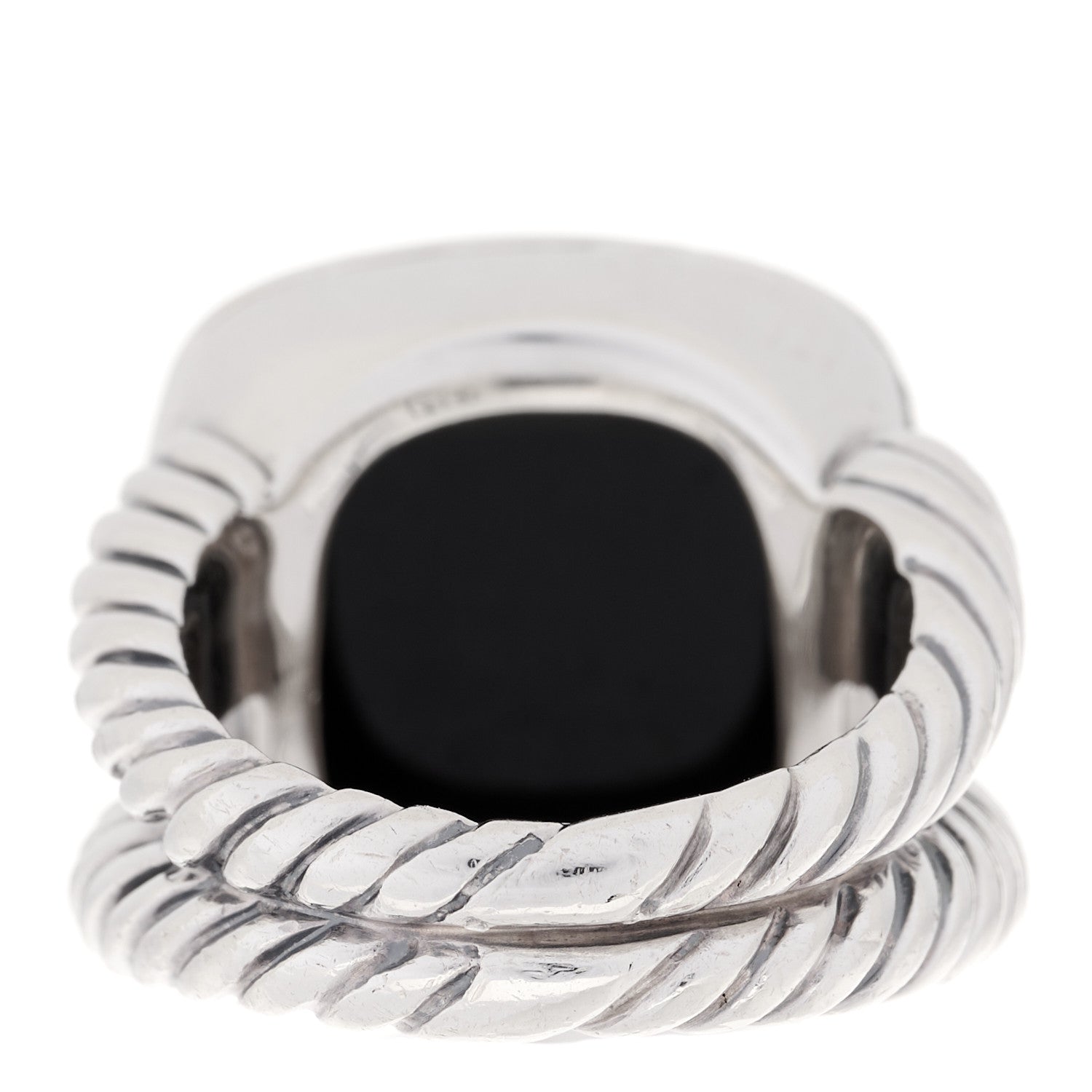 David Yurman Sterling Silver Diamond Black Onyx 14mm Albion Statement Ring 52 6 3 of 7