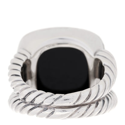 David Yurman Sterling Silver Diamond Black Onyx 14mm Albion Statement Ring 52 6 3 of 7