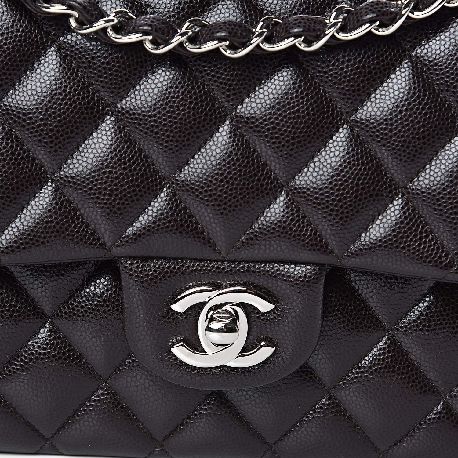 Chanel Caviar Quilted Medium Double Flap Brown 10 of 10