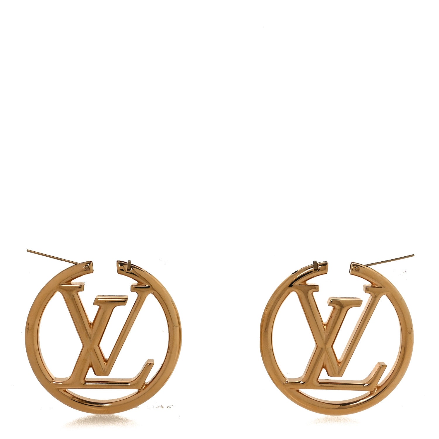 Louis Vuitton Metal Louise Hoop Earrings Gold 3 of 5