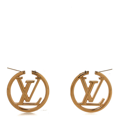 Louis Vuitton Metal Louise Hoop Earrings Gold 3 of 5