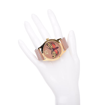 Gucci Stainless Steel Calfskin 38mm G-Timeless Moth Quartz Watch Brown 2 of 6