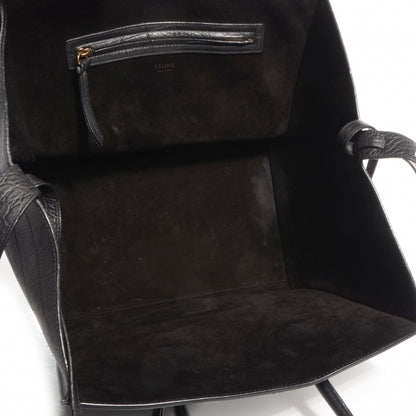 Celine Crocodile Embossed Large Phantom Luggage Black 5 of 8