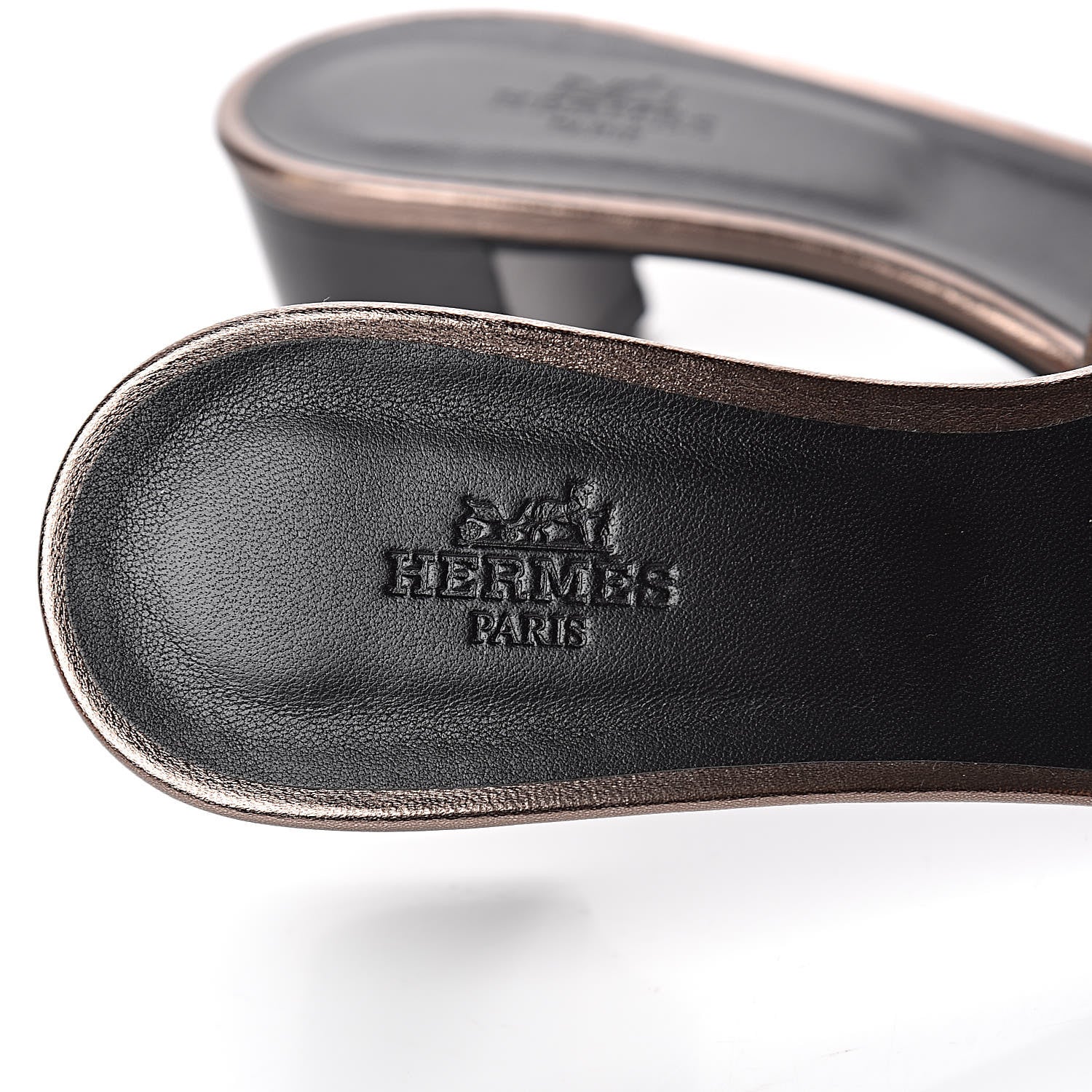 Hermes Metallic Nappa Oasis Sandals 36 Dore Vieilli 7 of 8